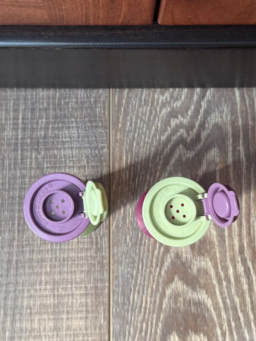 Tupperware Hourglass Mini Salt and Pepper Shakers